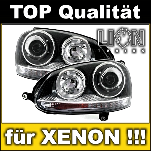 DE Scheinwerfer VW Golf 5, R32, GTI Look, Limo, Variant, Jetta, Schwarz BIXENON eBay